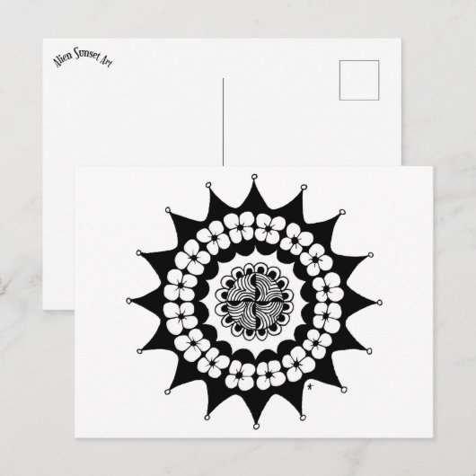 Flower Crown Zen Mandala Briefkaart (Voorkant / Achterkant)