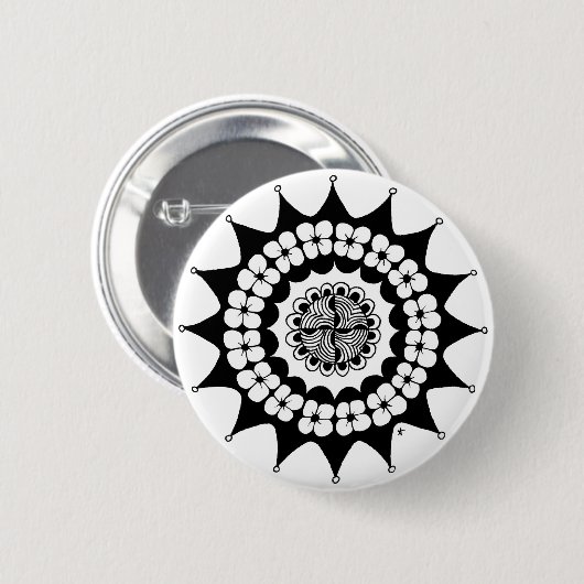 Flower Crown Zen Mandala Ronde Button 5,7 Cm (Voorkant /achterkant)