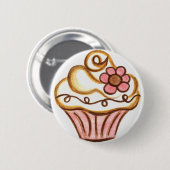 Flower Cupcake Button (Voorkant /achterkant)