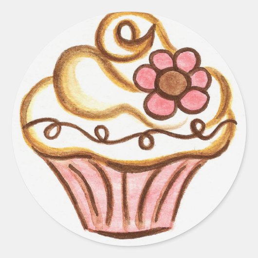 Flower Cupcake Stickers (Voorkant)