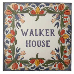 Flower Custom House Naam Bord Teken Plaque Tegeltje