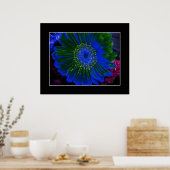 Flower Dahlia Blue Abstract Poster (Keuken)
