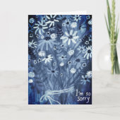 Flower Daisies Bouquet CONDOLENCES blauw Kaart (Voorkant)