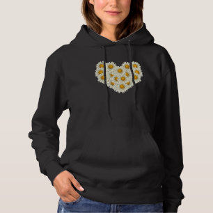 Flower Daisy Heart Botanical Plant Gardener Daisy Hoodie