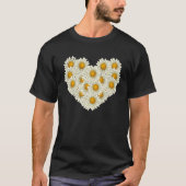 Flower Daisy Heart Botanical Plant Gardener Daisy T-shirt (Voorkant)