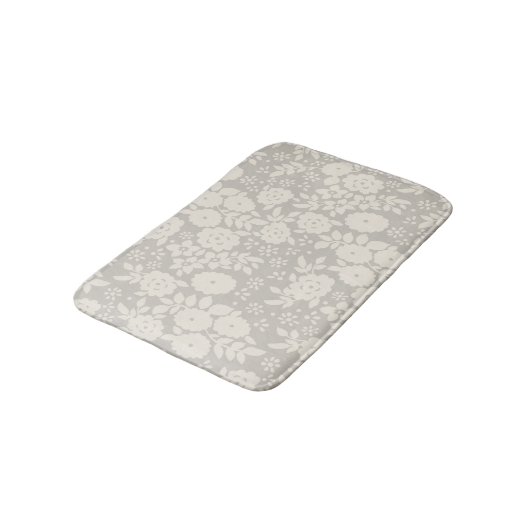 Flower Daisy Pattern Grijze Badmat (Gekanteld)