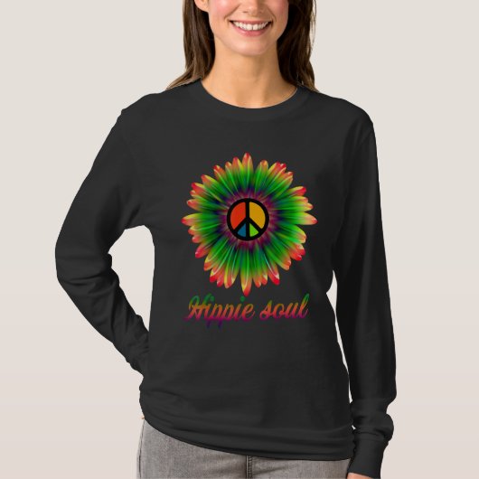 Flower Daisy Peace Sign Hippie Soul Daisy Flower H T-shirt (Voorkant)