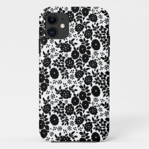Flower Daisy Zwart Patroon Case-Mate iPhone Case