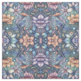 FLower Damask Blauw Goud Ontwerp Stof