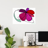 "Flower Dance"-ontwerp van Carolyn Fagg Poster (Thuiskantoor)