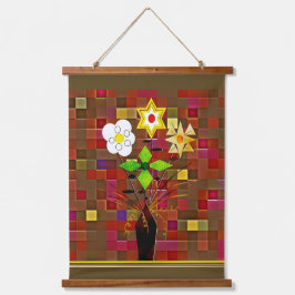 "Flower Delivery"  Wood Topped Wall Tapestry Hangend Wandkleed