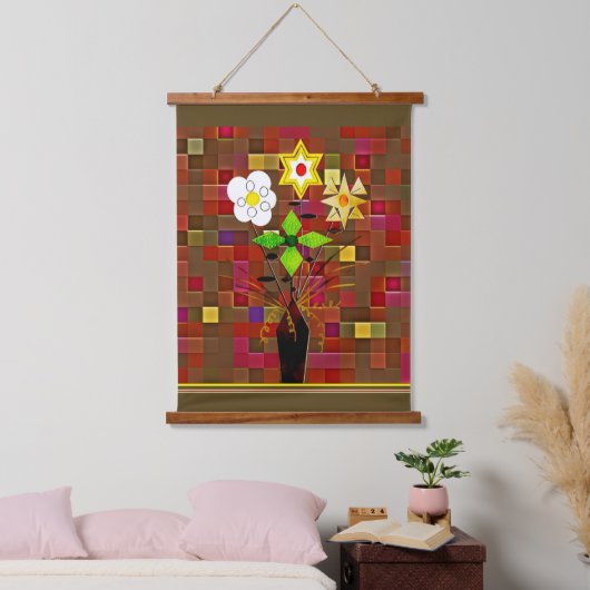 "Flower Delivery"  Wood Topped Wall Tapestry Hangend Wandkleed (Slaapkamer)