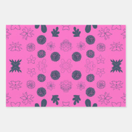 Flower Design 3 sets inpakpapier