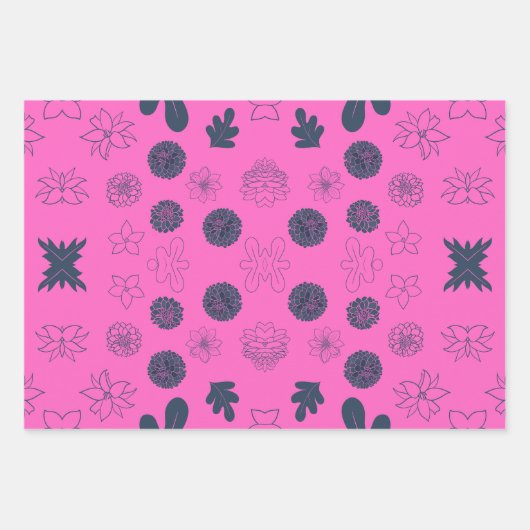 Flower Design 3 sets inpakpapier (Voorkant)