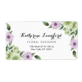 Flower Design bewerkbaar Sjabloon retouradres Etiket (Voorkant)