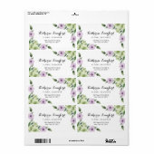 Flower Design bewerkbaar Sjabloon retouradres Etiket (Full Sheet)