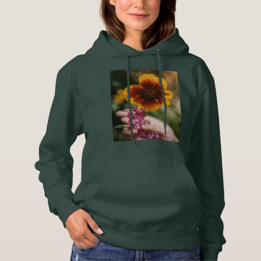 Flower design dames hoodies (Voorkant)