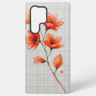Flower Design Elegant Sinaasappel Bloesem Samsung Galaxy Hoesje