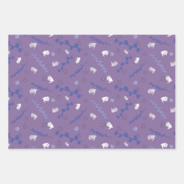 Flower Design Paarse Gift Wrapping Paper