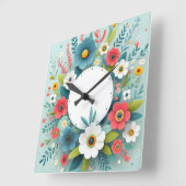 flower design vierkante klok (Hoek)