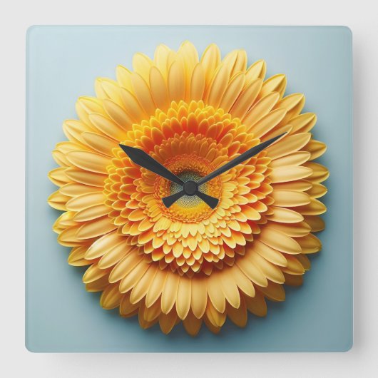 flower design vierkante klok (Voorkant)