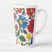 Flower designed large latte mok (Rechts)