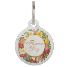 Flower Dog Roos Krans Script Faux Gold Wedding