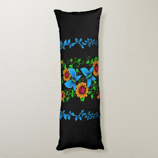 Flower Doodle Body Pillow Lichaamskussen (Achterkant (Verticaal))