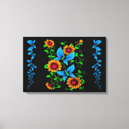 Flower Doodle Canvas Afdruk