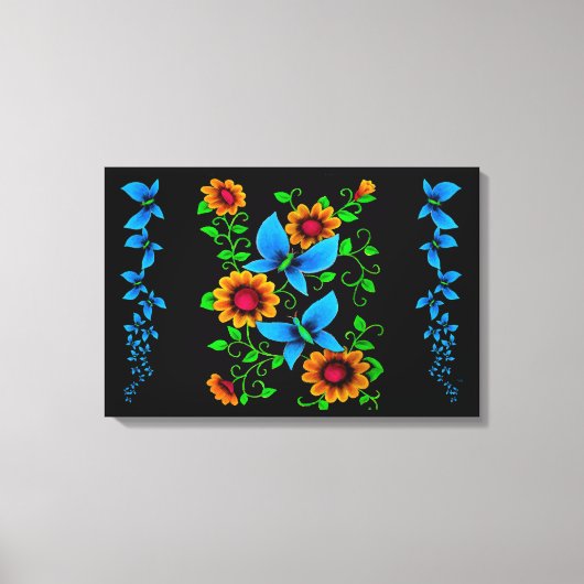Flower Doodle Canvas Afdruk (Voorkant)