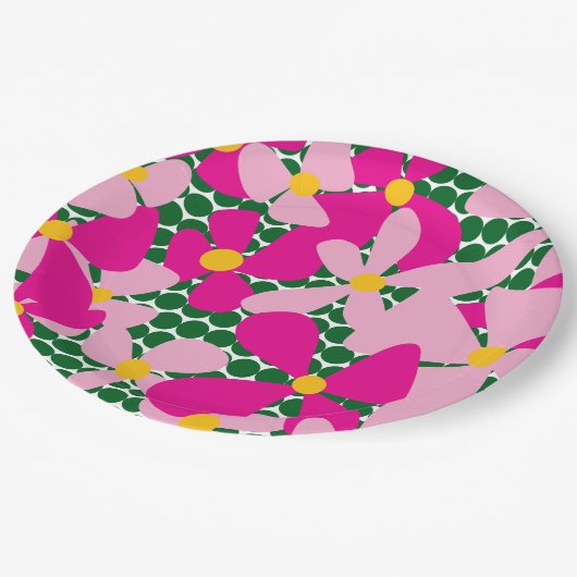 Flower Doodle Sierkussen Papieren Bordje (Gekanteld)