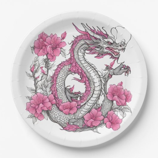 Flower Dragon Paper Bord (Voorkant)