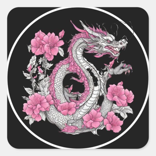 Flower Dragon Sticker (Voorkant)