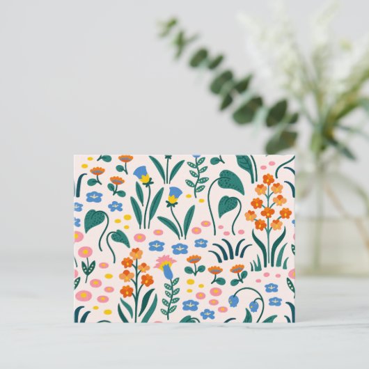  Flower Drawing Briefkaart (Staand voorkant)