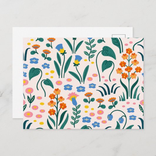 Flower Drawing Briefkaart (Voorkant / Achterkant)