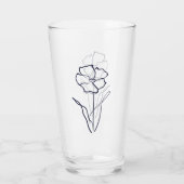 Flower drawing glas (Achterkant)