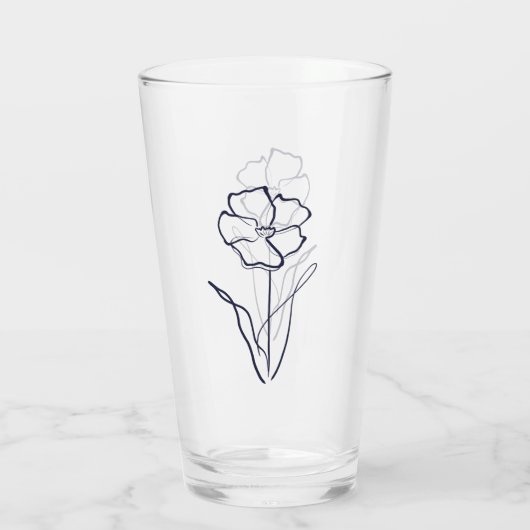 Flower drawing glas (Achterkant)