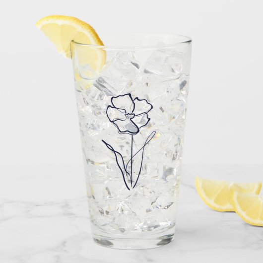 Flower drawing glas (Voorkant ijs)