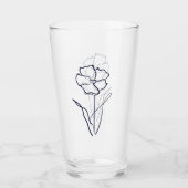 Flower drawing glas (Voorkant)