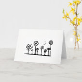 Flower Drawing Wenskaart - Blank Inside Kaart (Gele Bloem)