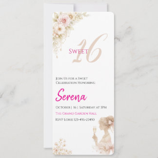 Flower Dreamy Soft Sweet 16 Birthday Note Card Kaart