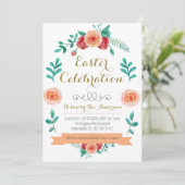 Flower Easter Celebration Uitnodiging (Staand voorkant)
