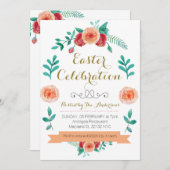 Flower Easter Celebration Uitnodiging (Voorkant / Achterkant)