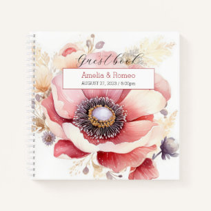 Flower Elegant Bruiloft Gastenboek Notitieboek