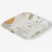  Flower Elegant Script Pensioenfeest Papieren Bordje (Gebogen)