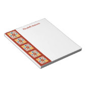 Flower Embroidered Quilt Block Border Note Pad Notitieblok (Schuin)