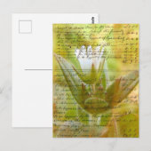 Flower en  script briefkaart (Voorkant / Achterkant)