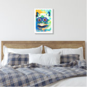 Flower Eyes Cat, Louis Wain Canvas Afdruk (Insitu (Slaapkamer))