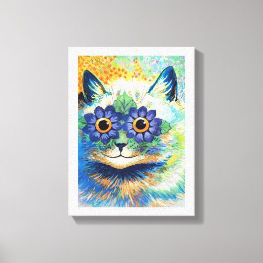 Flower Eyes Cat, Louis Wain Canvas Afdruk (Voorkant)