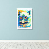Flower Eyes Cat, Louis Wain Canvas Afdruk (Insitu (Houten vloer))